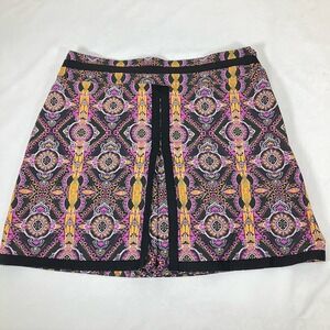 Emerald 18‎ Womens Black Purple Yellow Floral Golf Skort Skirt Size 14
